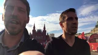 With Gary Neville in Red Square