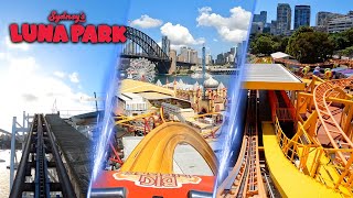 All Roller Coasters at Luna Park Sydney 🇦🇺 | Onride POV