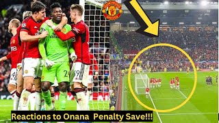 Crazy 🤯, Manchester United players REACTIONS after Andre Onana Penalty save vs Copenhagen.