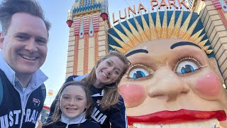 LUNA PARK! Australia!  Sydney’s Amusement park! Crazy slides, old fashioned fun down under! Ep. 183