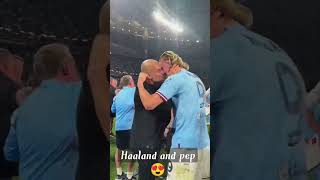 Pep Guardiola kiss haaland 😍 #football #gaming #shortsfeed #haaland #pepguardiola #ucl #celebration