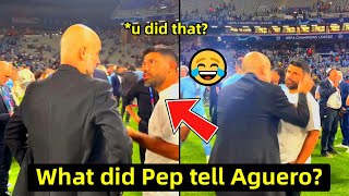 Pep Guardiola tells Aguero his tactics after Man City win Champions League and treble