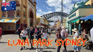 Sydney Australia[4K HDR Walk] Luna Park is Sydney's most iconic amusement park & Events & Family fun
