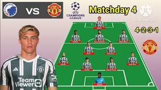 FC Copenhagen vs Manchester United ~ Potential Line Up Man United Matchday 4 UCL 2023/24