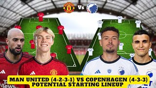 Man United vs Copenhagen potential starting lineup | UEFA champions League 2023/2024