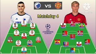 FC Copenhagen vs Manchester United Line Up 4-3-3 With Amrabat Matchday 4 Group Stage UCL 2023/2024
