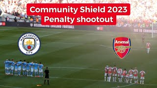 Community Shield penalty shootout with Arsenal and Man City players reaction